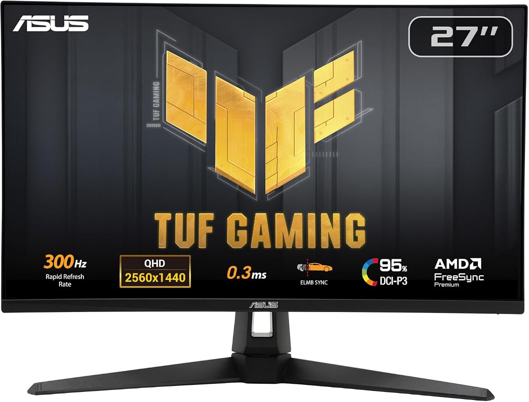 ASUS TUF Gaming 27 1440P Monitor with 300Hz Fast IPS and 0.3ms ELMB Sync