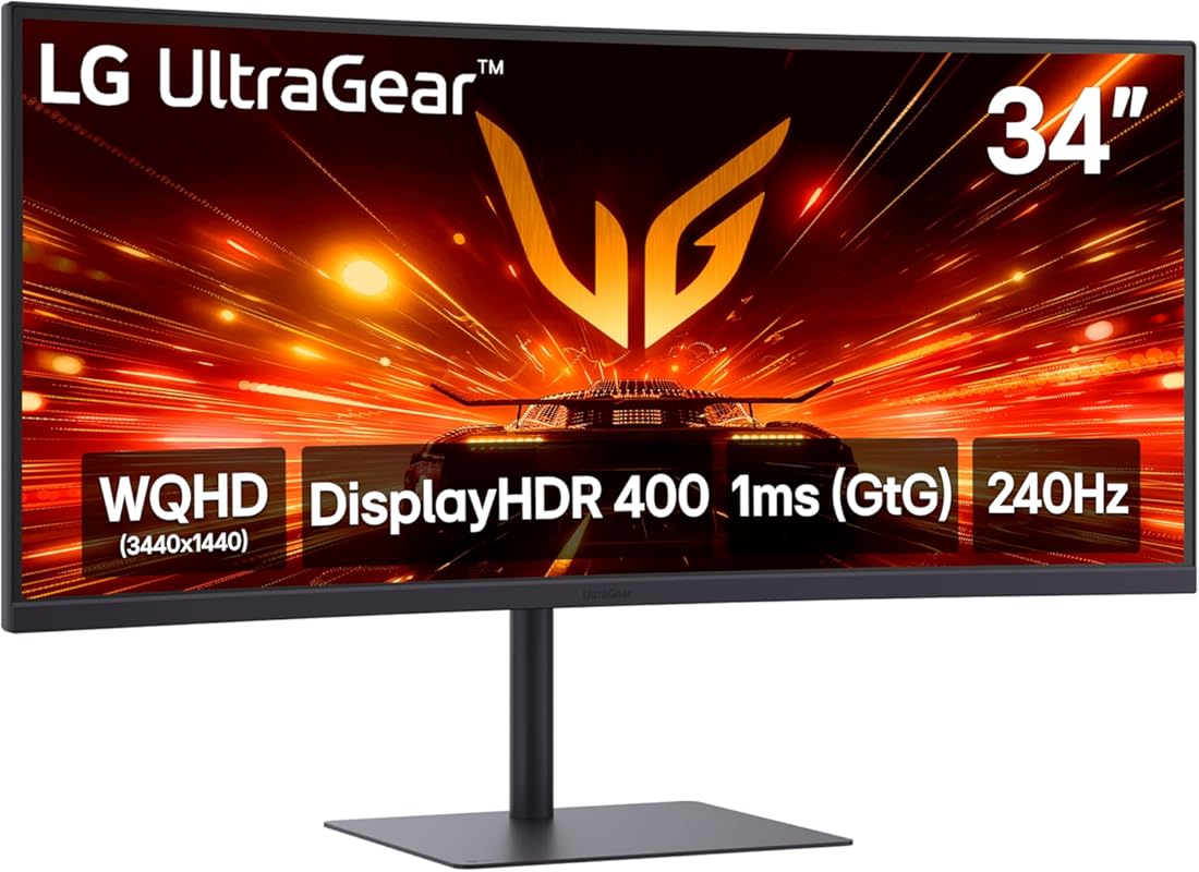 LG Ultragear 34-inch WQHD Curved Gaming Monitor: 240Hz, 1ms, FreeSync