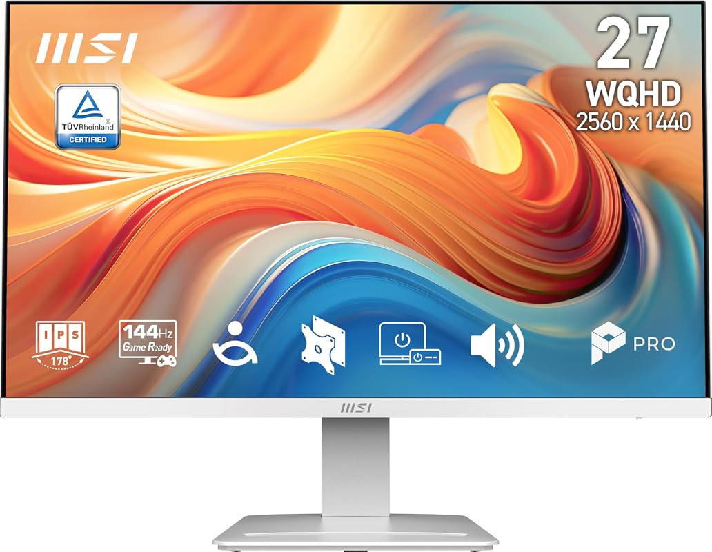 msi PRO MP273QW E14 27-inch IPS 2560 x 1440 Computer Monitor, 144Hz,Free-Sync, HDMI, DP Port, VE...