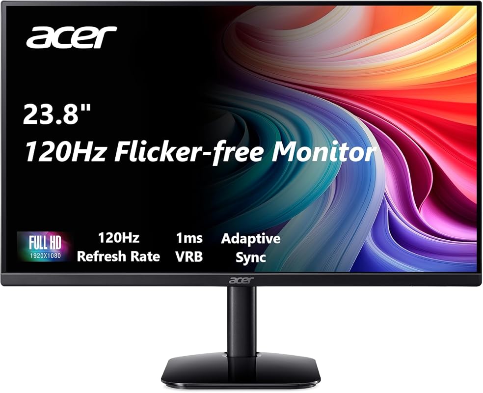 Acer KB242Y 23.8-inch IPS Full HD Zero-Frame Monitor, sRGB 99%, for De