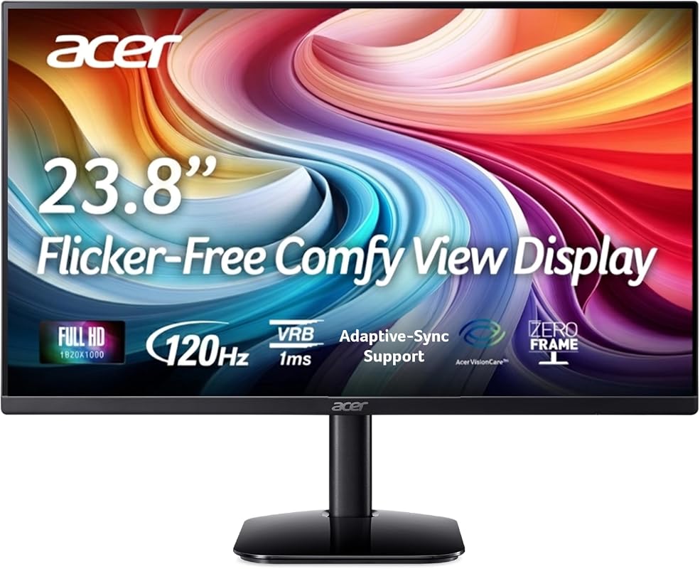Acer KA242Y G0bi 23.8-inch IPS Full HD Zero-Frame Monitor, sRGB 99%, f