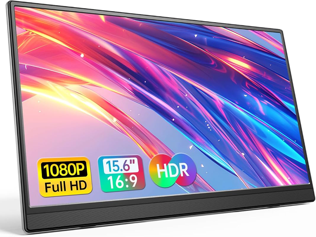 Anyuse 15.6 FHD IPS Portable Monitor with USB-C and HDMI for Multitas
