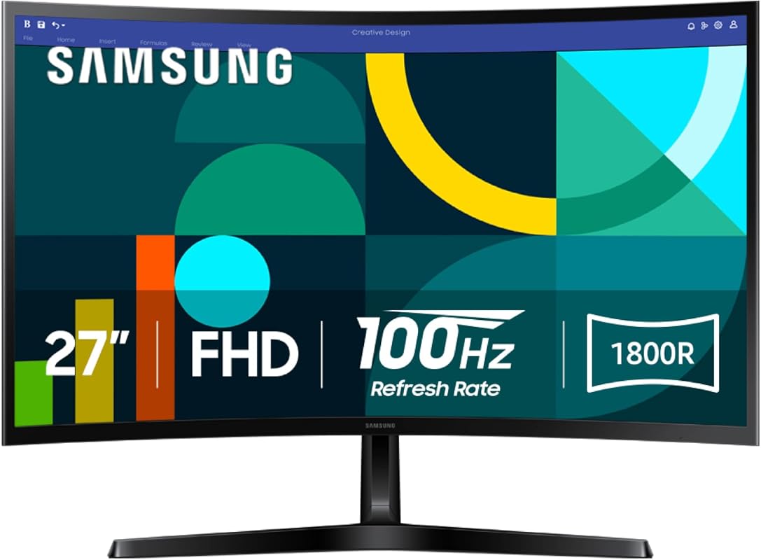 Samsung 27-inch 1800R Curved FHD Gaming Monitor for PS5. Perfect for I