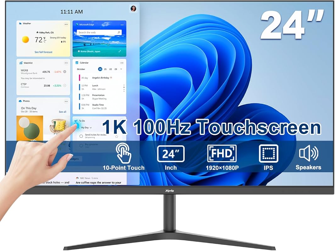 24-Inch FHD Touchscreen Monitor, IPS Panel with 10-Point Touch and HDM