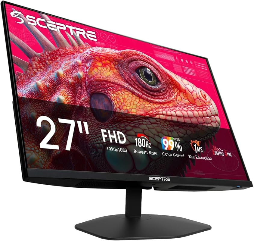 Sceptre 27-inch Monitor: Smooth 180Hz Refresh Rate with Built-in Speak